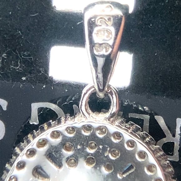 Morganite 1.48ct Platinum Finish Solid 925 Sterling Silver Pendant - Picture 5 of 6